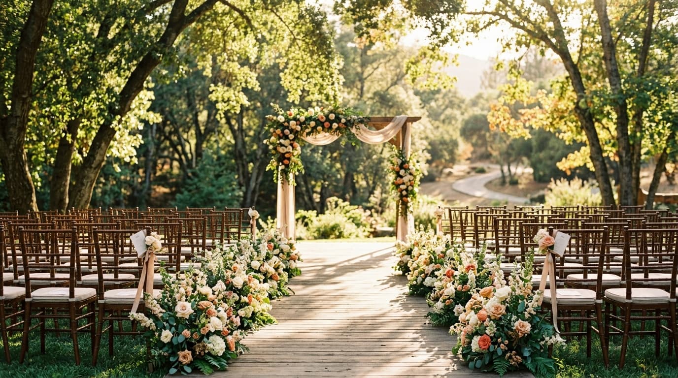 Bride and groom sharing an outdoor moment during couple portraits at a wedding venue
