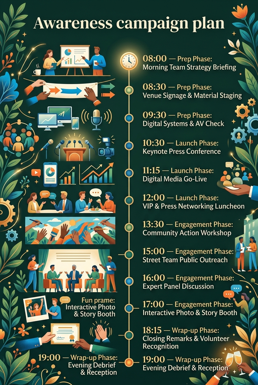 Awareness Campaign Plan Timeline Template & Guide — visual timeline