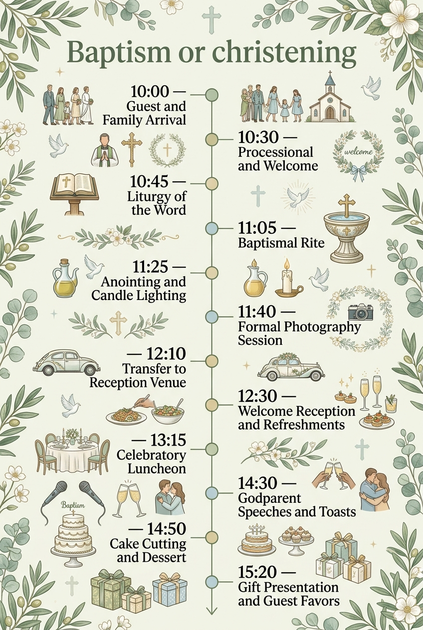 Baptism or Christening Timeline (Free Schedule Template) — visual timeline