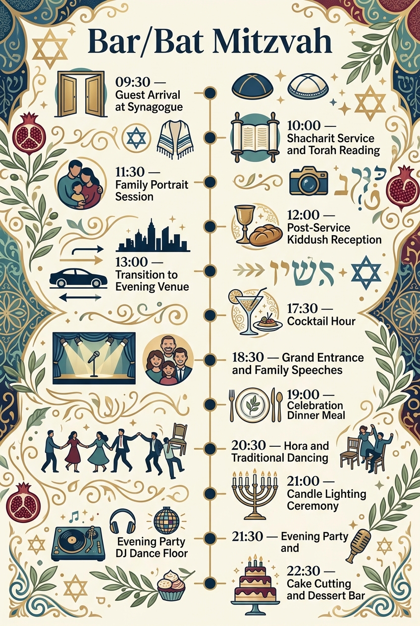 Bar/Bat Mitzvah Timeline Template (Free Schedule) — visual timeline