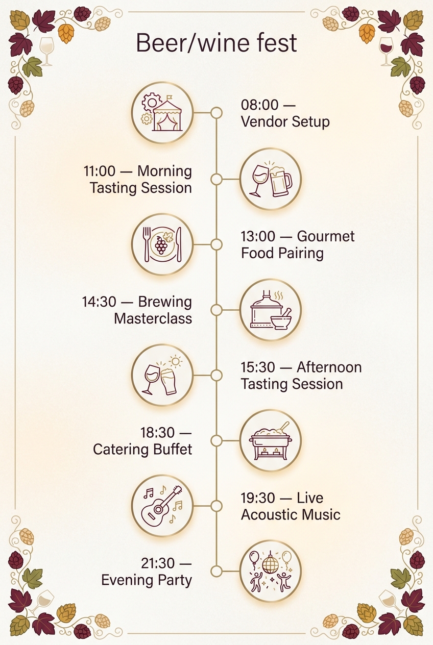 Beer/wine Fest Timeline Template & Festival Guide — visual timeline