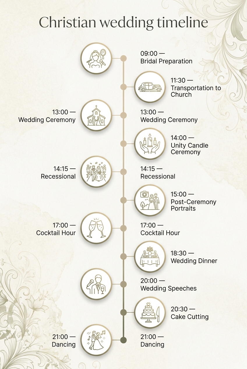 Christian Wedding Timeline: A Proven Schedule for Your Big Day — visual timeline