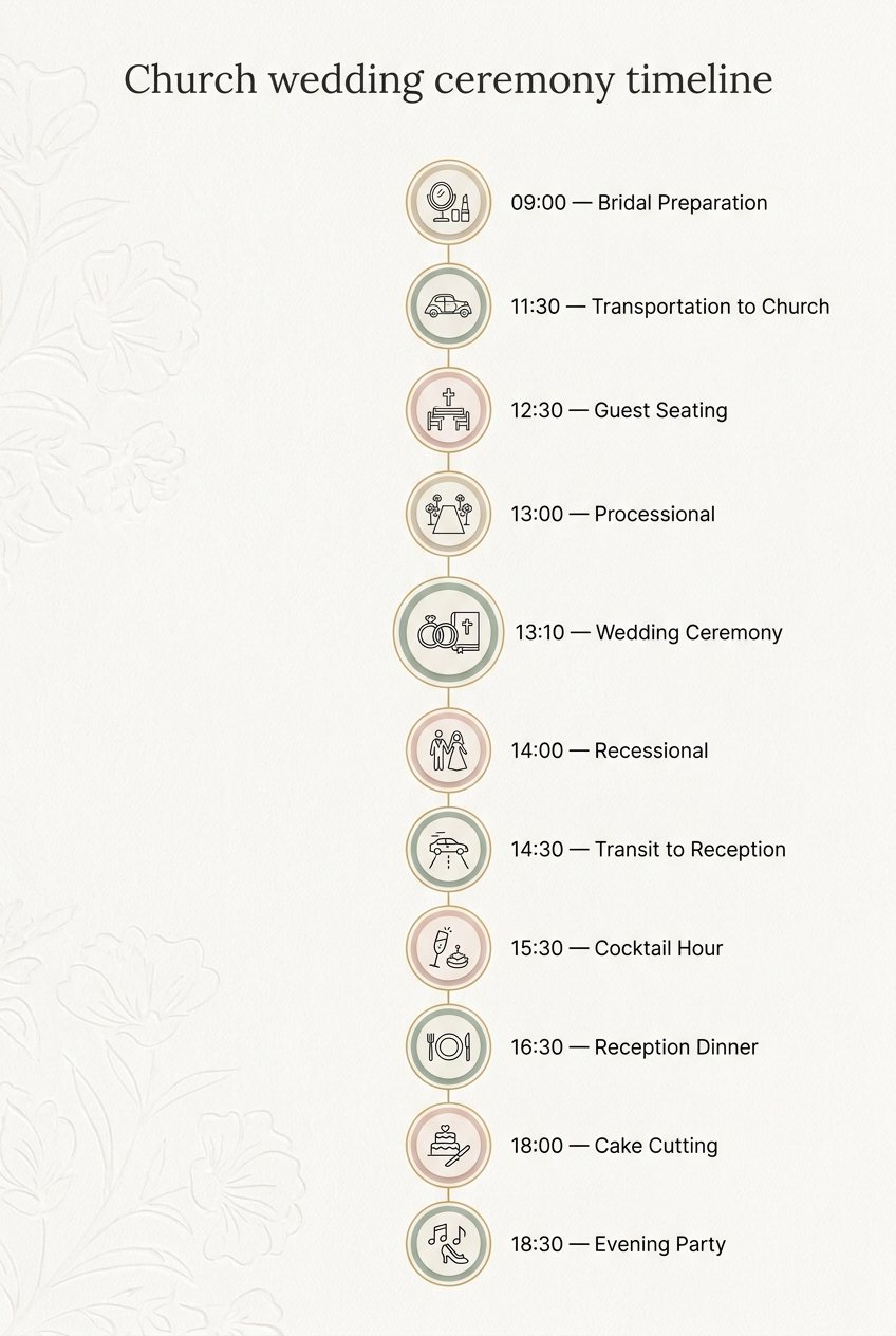 Church Wedding Ceremony Timeline: A Stress-Free Planning Guide — visual timeline