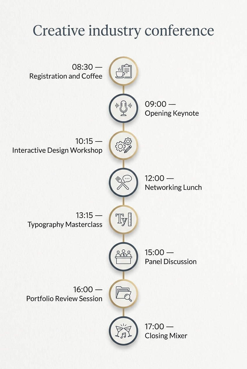 Creative industry conference: A Proven Schedule for Success — visual timeline