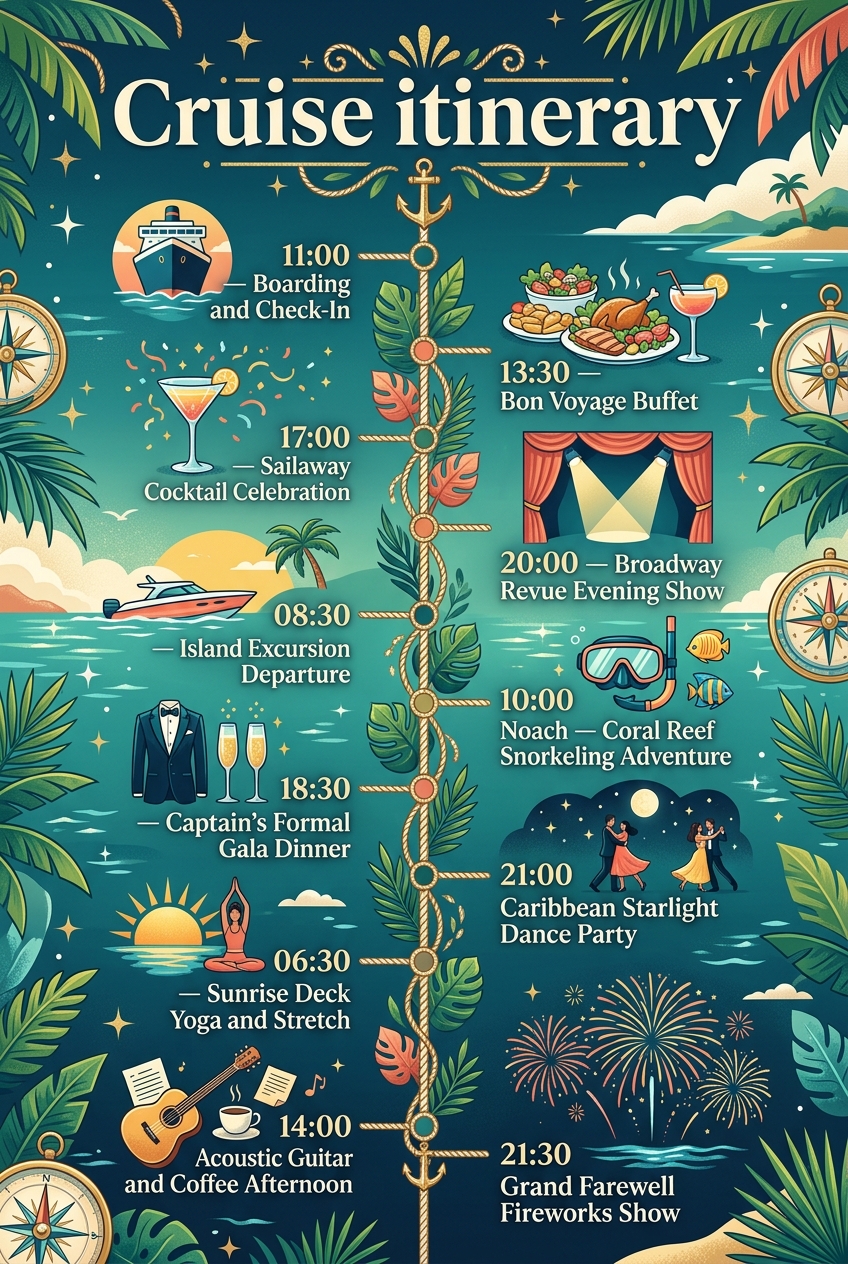 Cruise Itinerary Template (Free Schedule & Guide) — visual timeline
