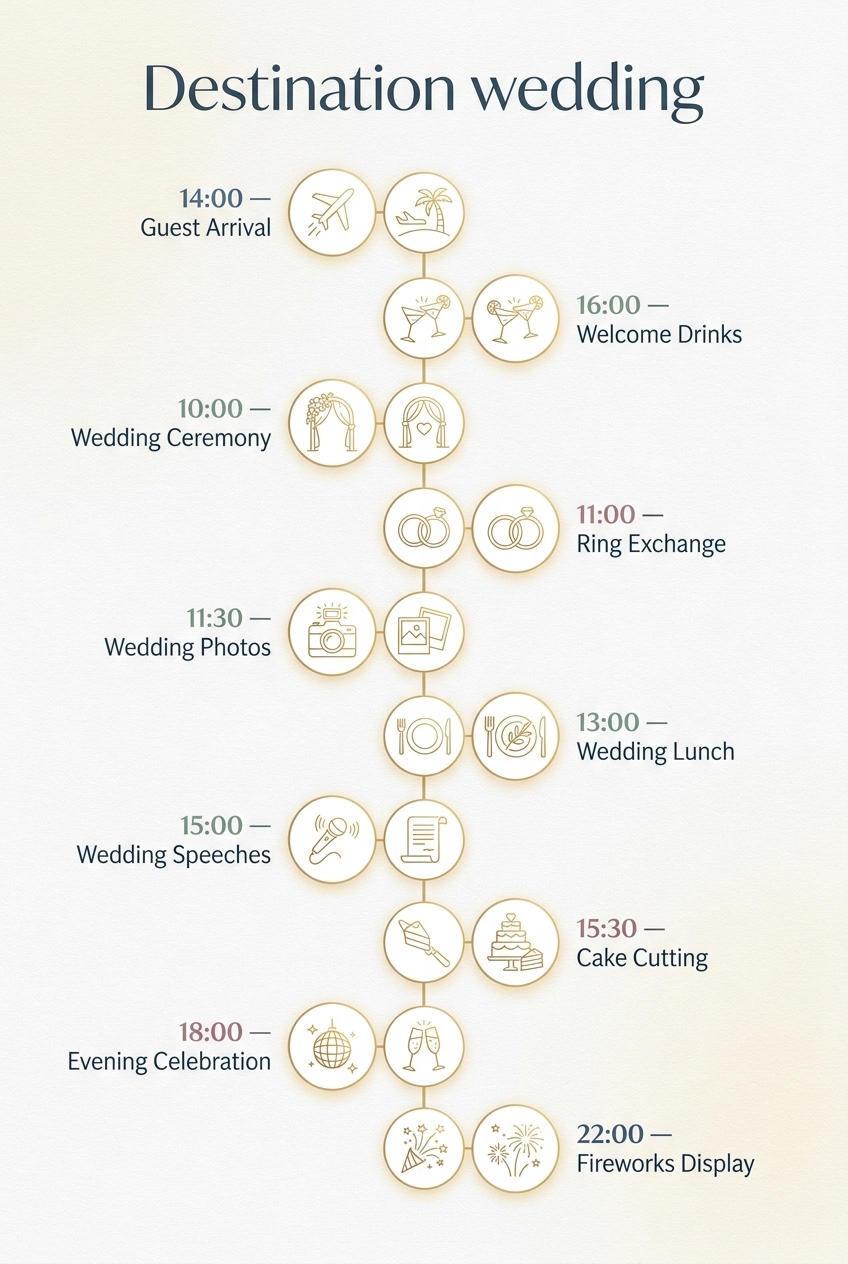 Destination Wedding Timeline Template (Free Schedule) — visual timeline