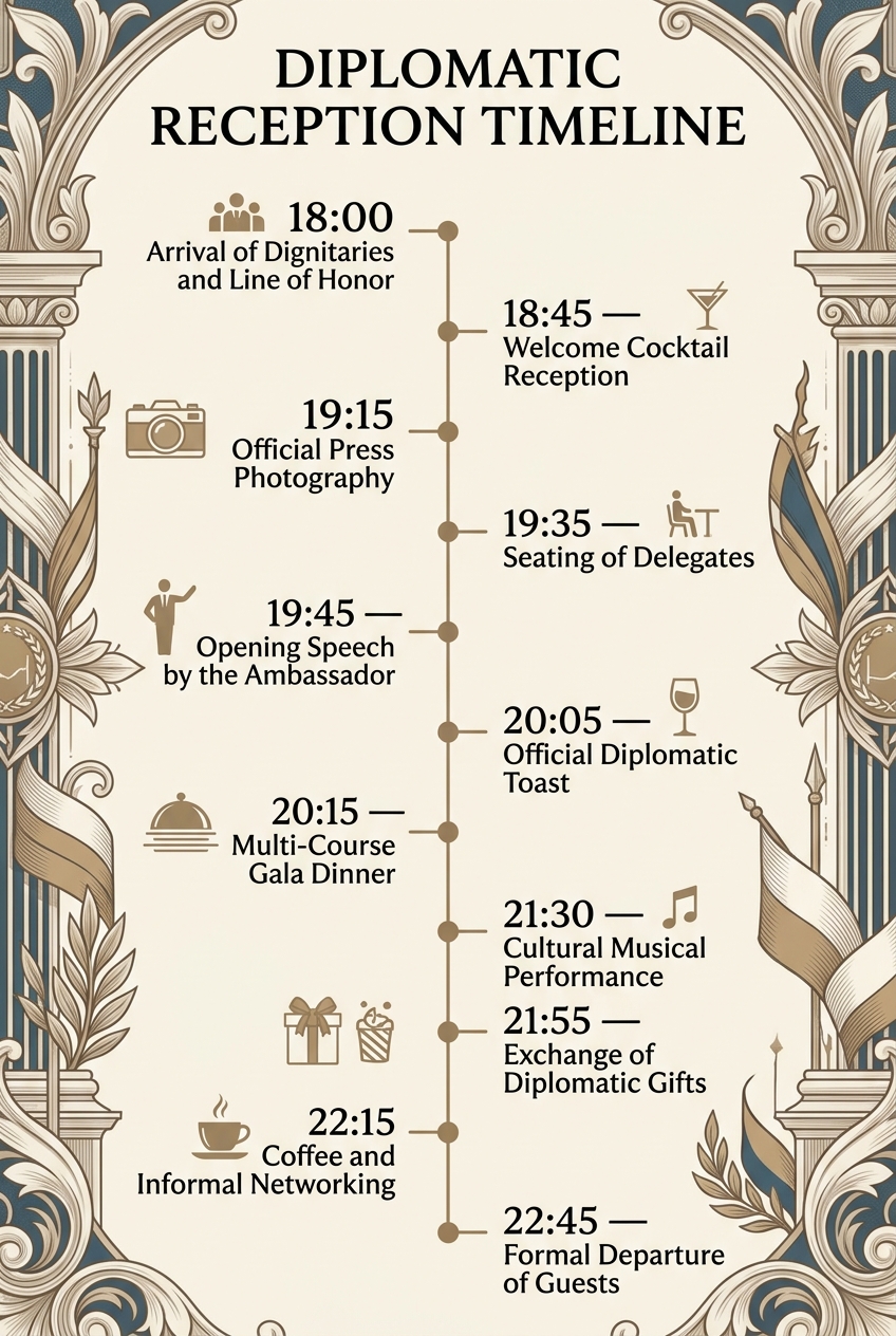 Diplomatic Reception Timeline Template (Free Schedule) — visual timeline