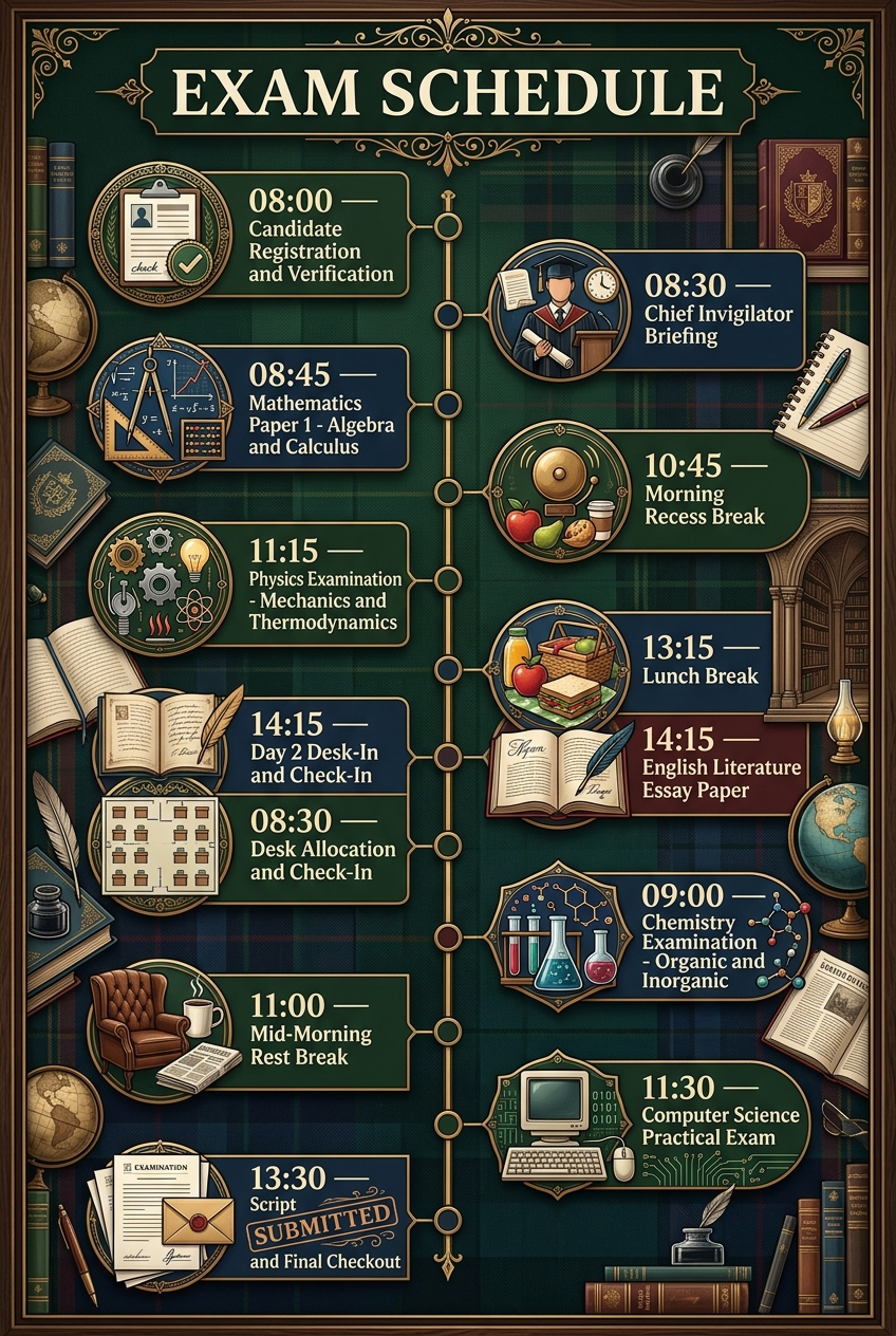 Exam Schedule Template (Free Agenda & Testing Guide) — visual timeline
