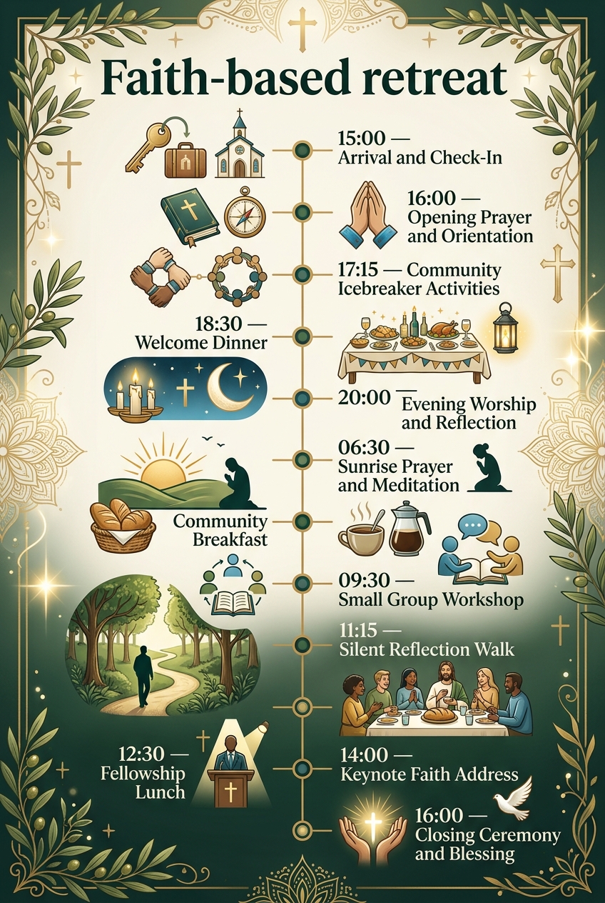 Faith-based Retreat Timeline (Free Agenda & Guide) — visual timeline