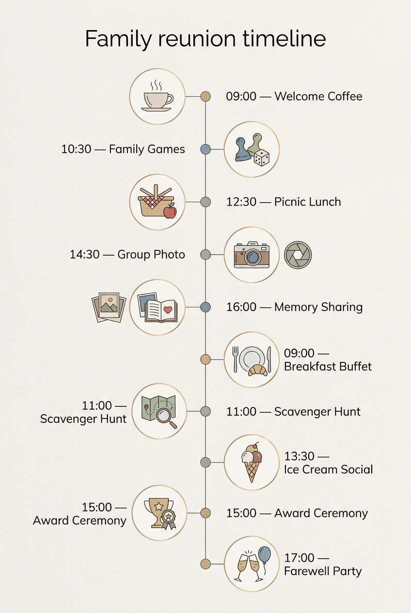 Family reunion timeline: A Proven Plan for Your Next Gathering — visual timeline