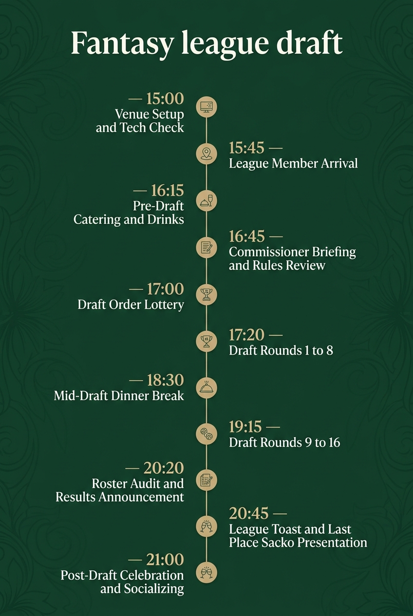 Fantasy League Draft Timeline Template (Free Schedule) — visual timeline