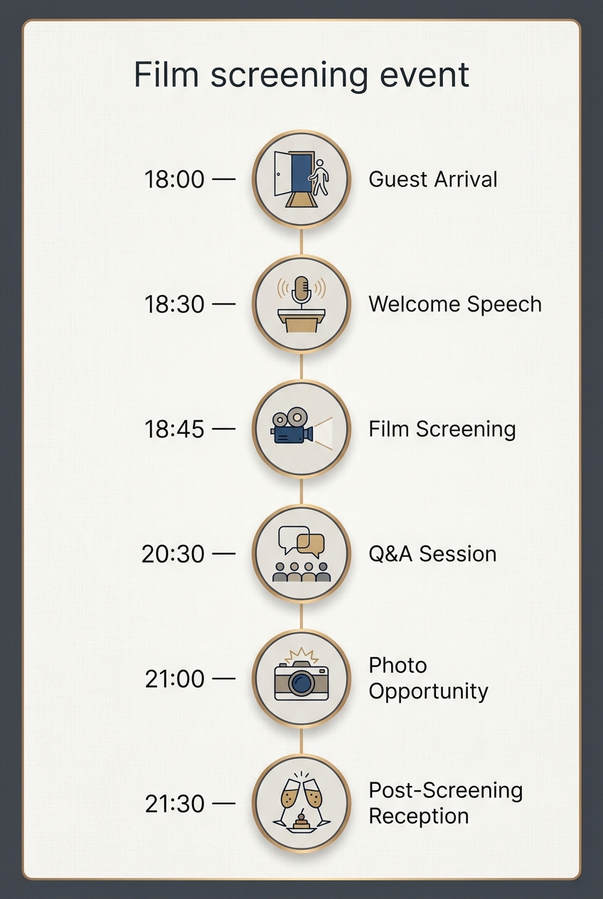 Film screening event: A Proven Timeline for Success — visual timeline