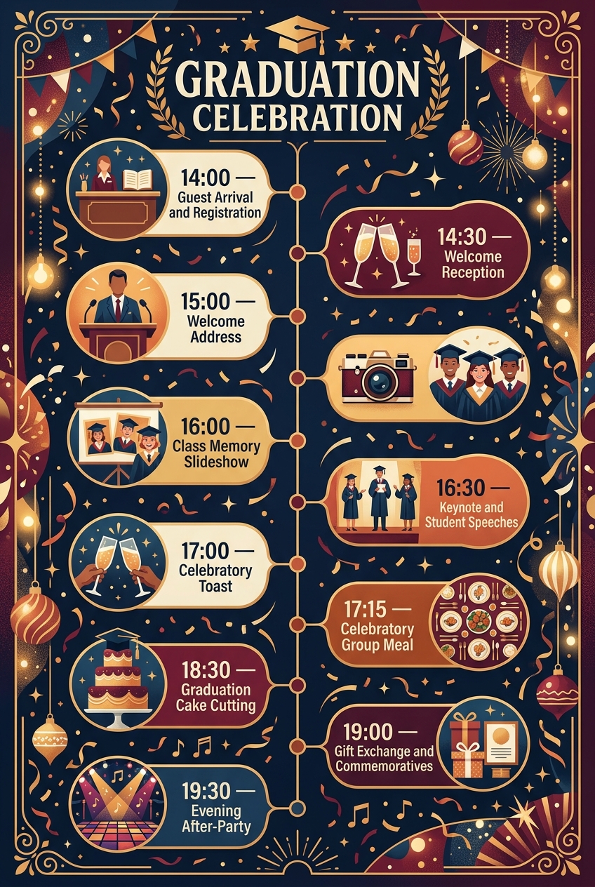 Graduation Celebration Timeline Template & Schedule — visual timeline