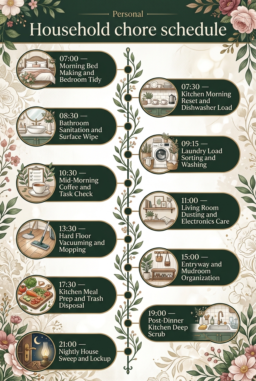Household Chore Schedule Template (Free Daily Plan) — visual timeline