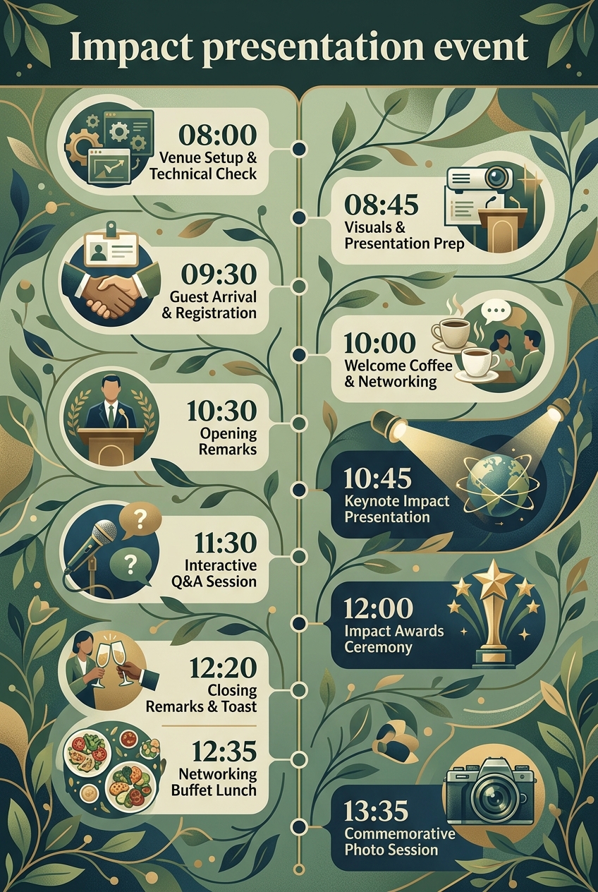 Impact Presentation Event Timeline Template & Guide — visual timeline