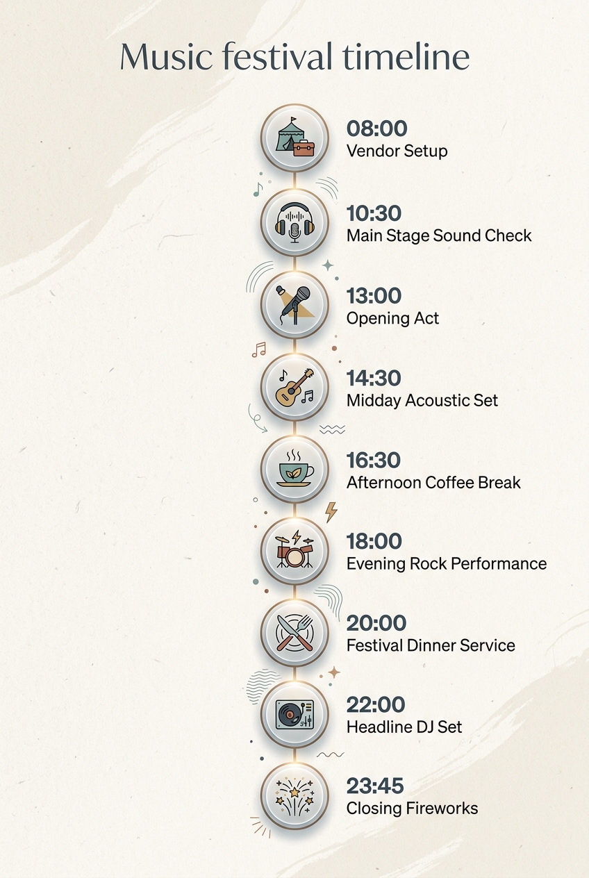 Music festival timeline: A Proven Strategy for Success — visual timeline