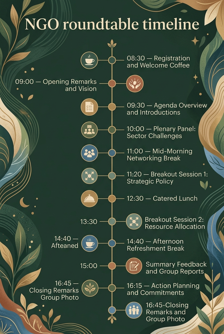 NGO Roundtable Timeline: Free Agenda & Schedule Template — visual timeline
