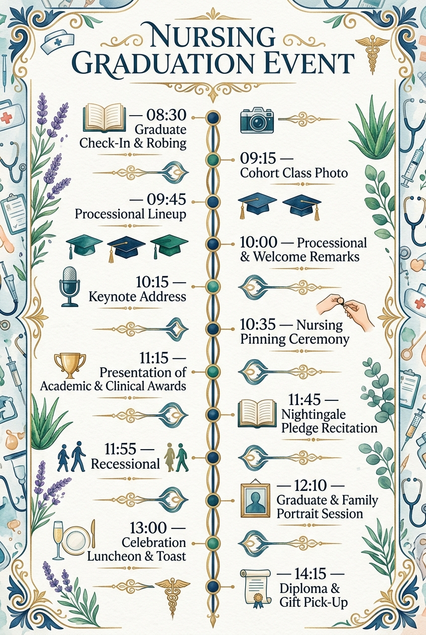 Nursing Graduation Event Timeline Template & Guide — visual timeline