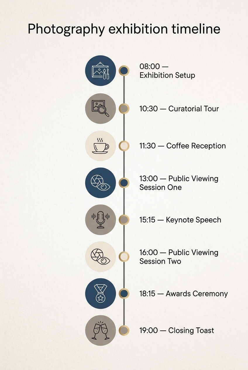 Photography Exhibition Timeline: A Proven Plan for Success — visual timeline