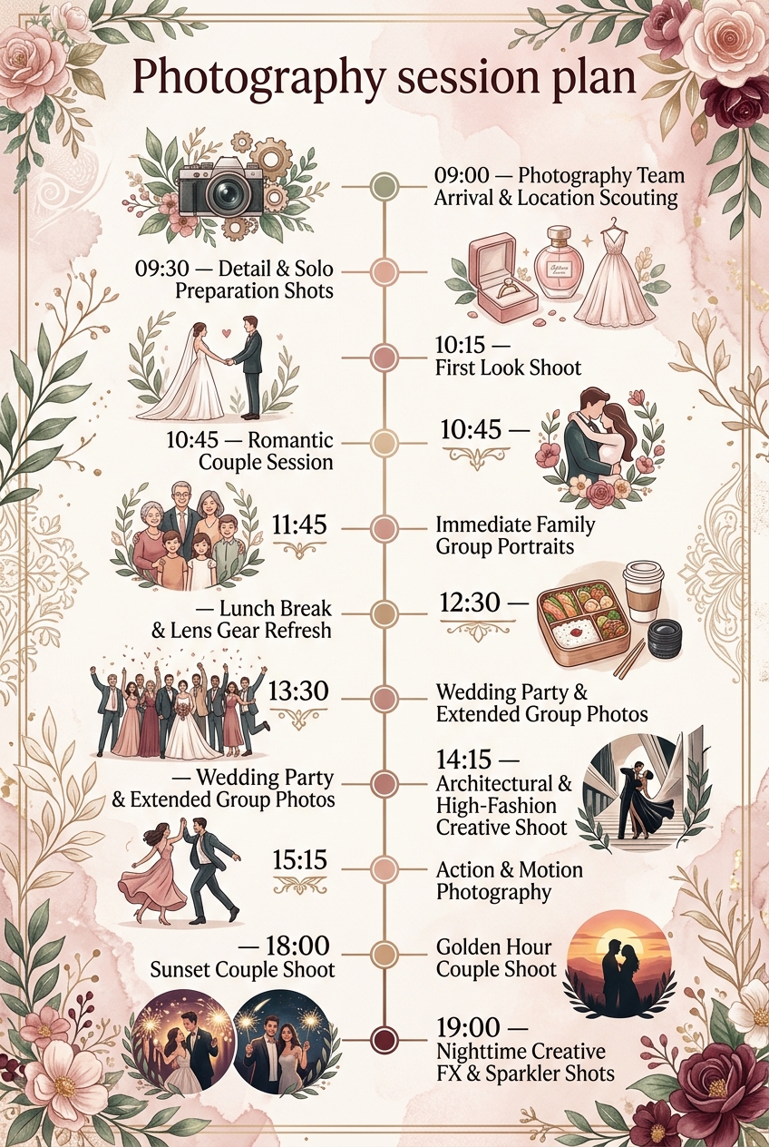 Photography Session Plan: Free Schedule & Shot Guide — visual timeline