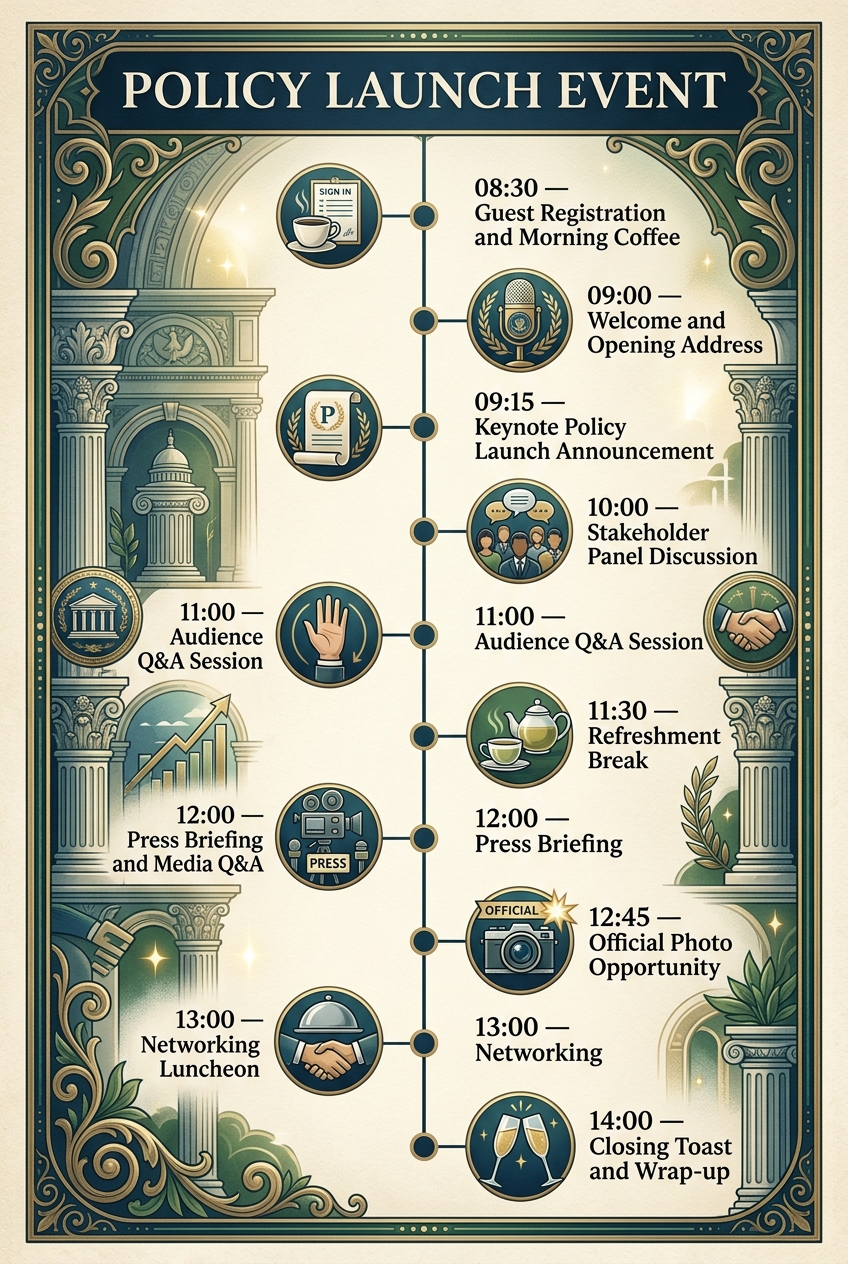 Policy Launch Event Timeline Template & Guide — visual timeline