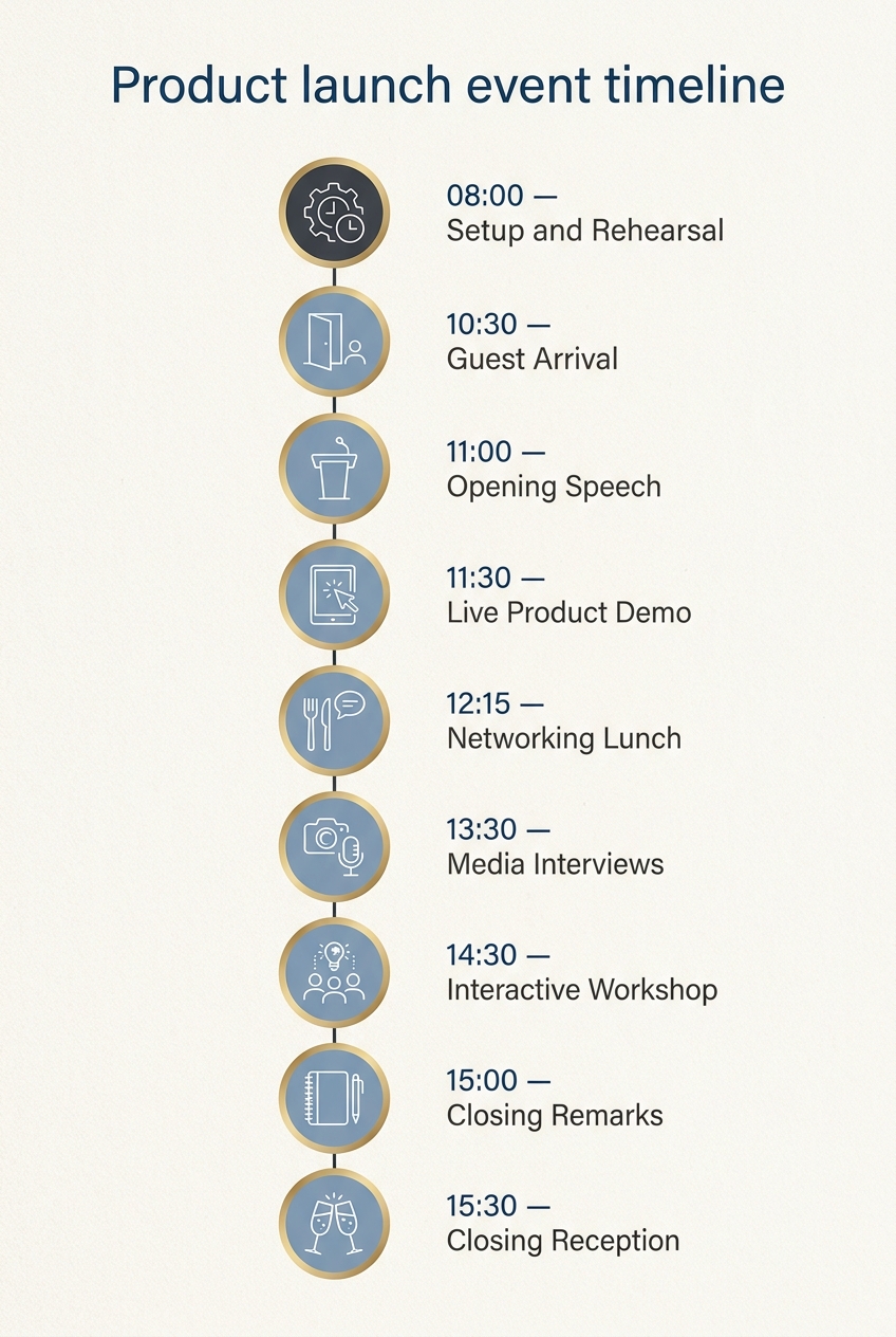 Product launch event timeline: A Guide to a Flawless Reveal — visual timeline