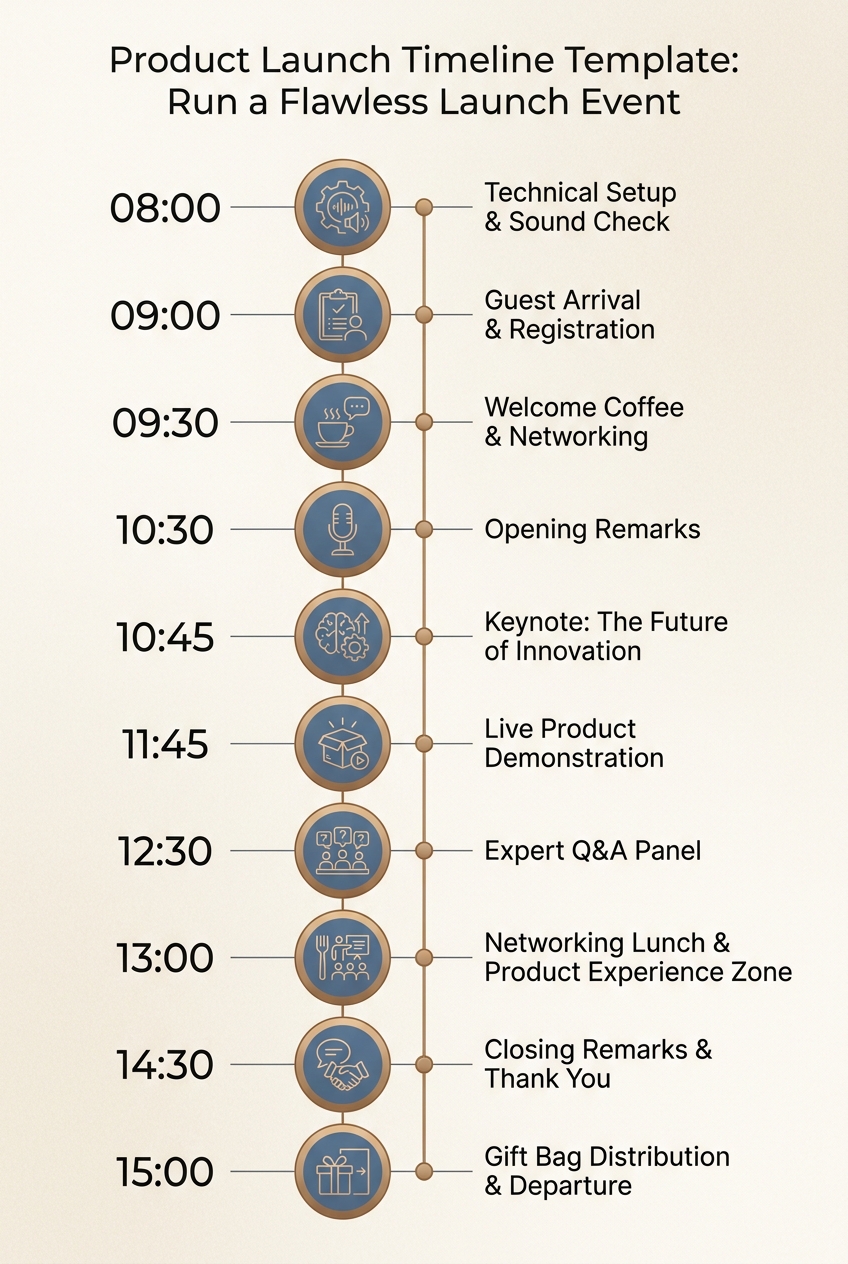 Product Launch Timeline Template: Run a Flawless Launch Event — visual timeline