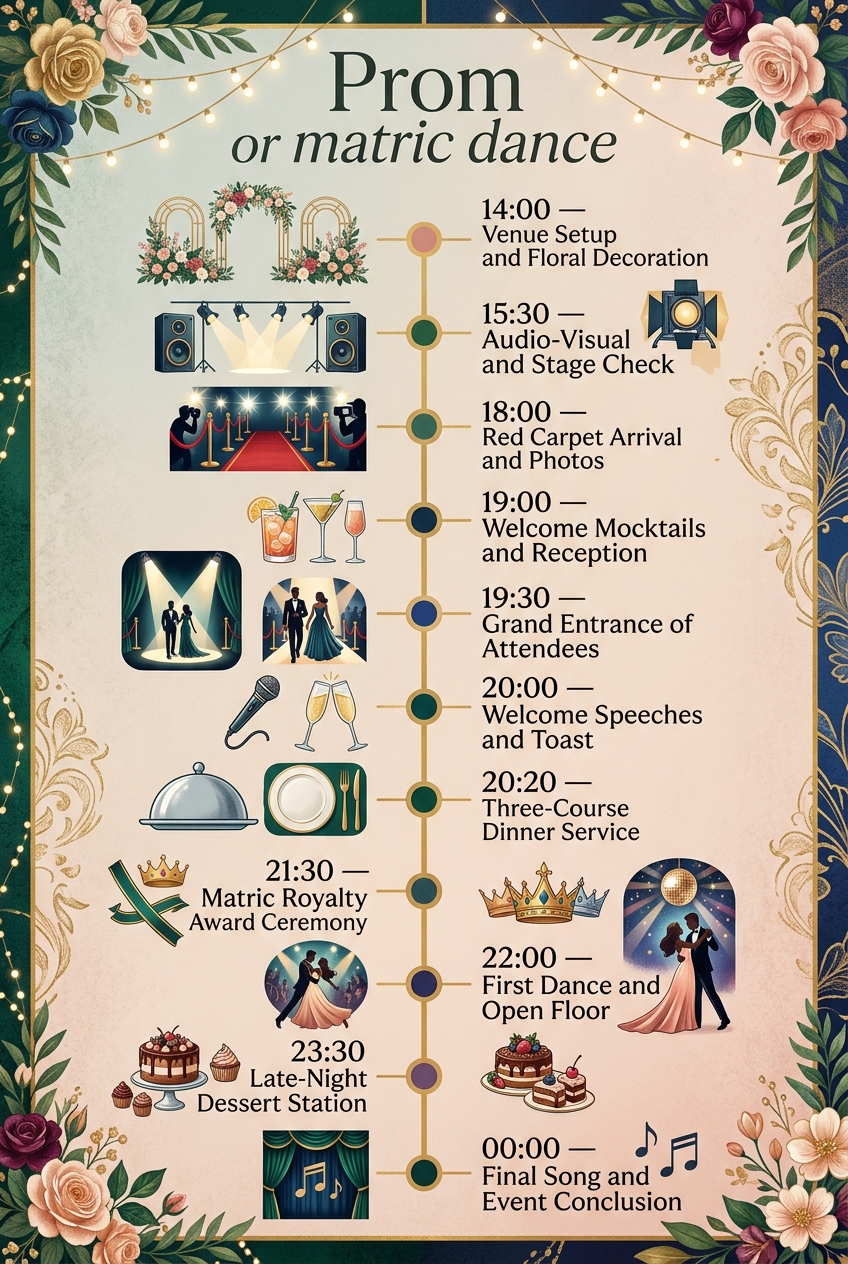 Prom or Matric Dance Timeline Template (Free Schedule) — visual timeline