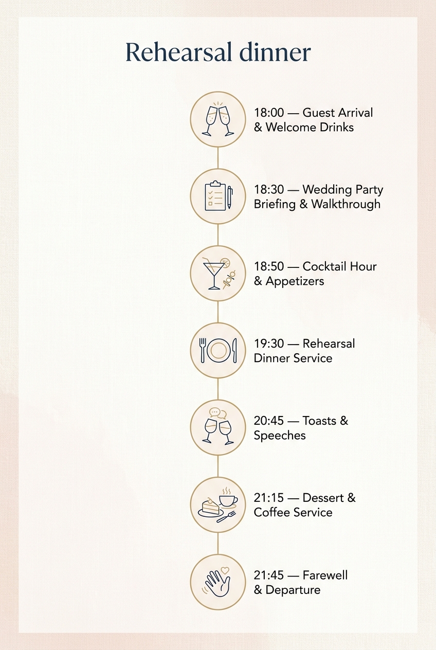 Rehearsal Dinner Timeline Template: A Stress-Free Guide — visual timeline