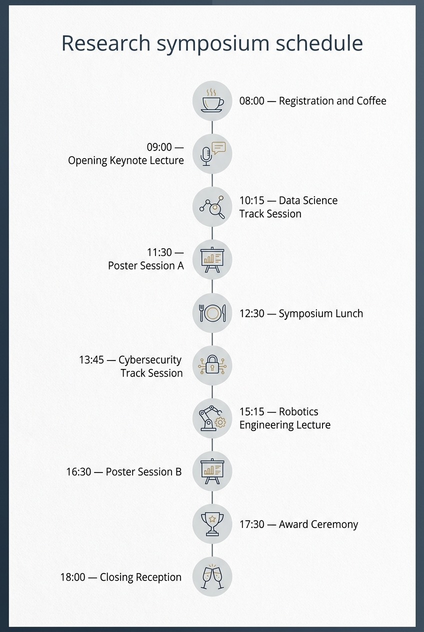 Research Symposium Schedule: A Proven Flow for Academic Success — visual timeline