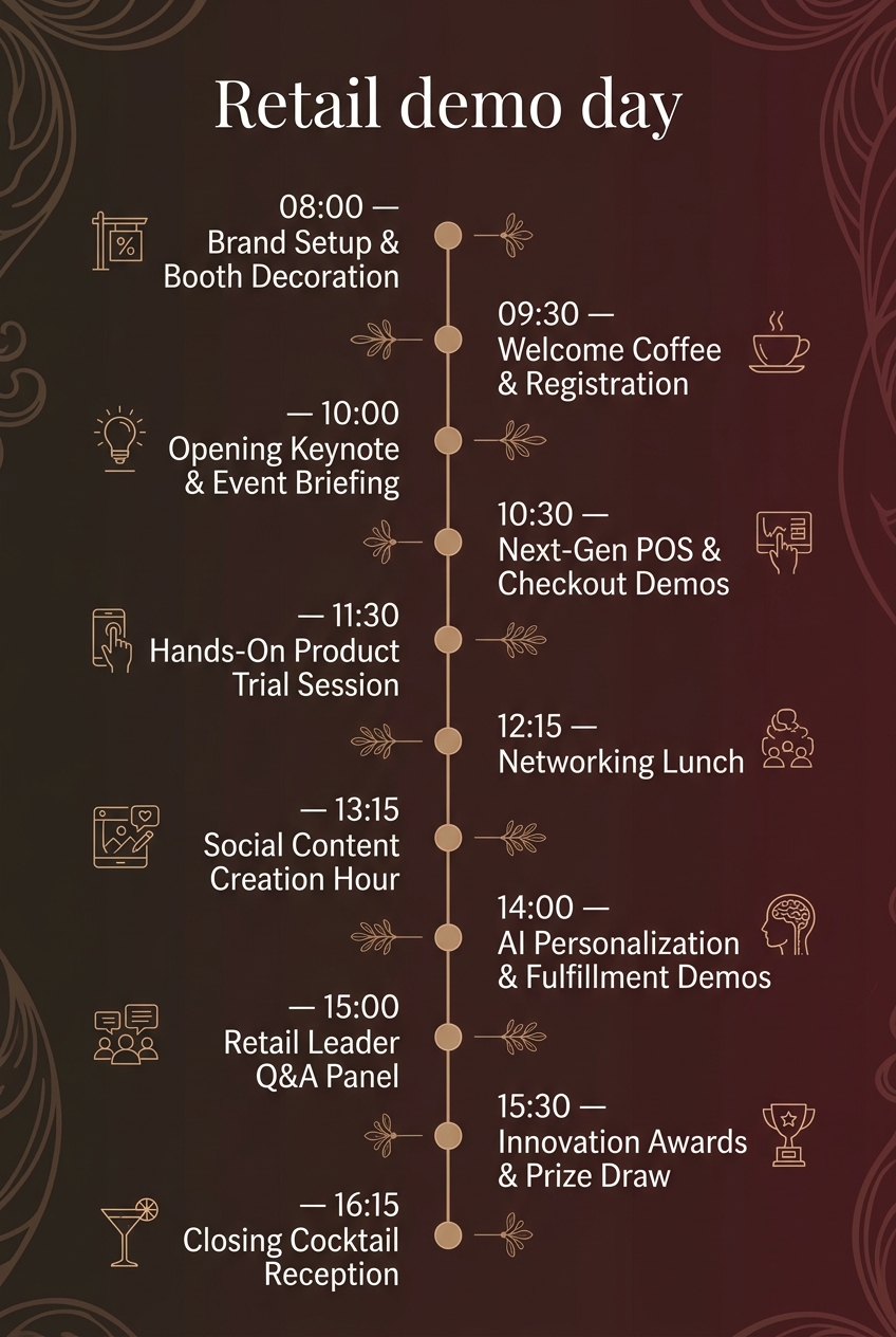 Retail Demo Day Timeline Template (Free Schedule & Guide) — visual timeline