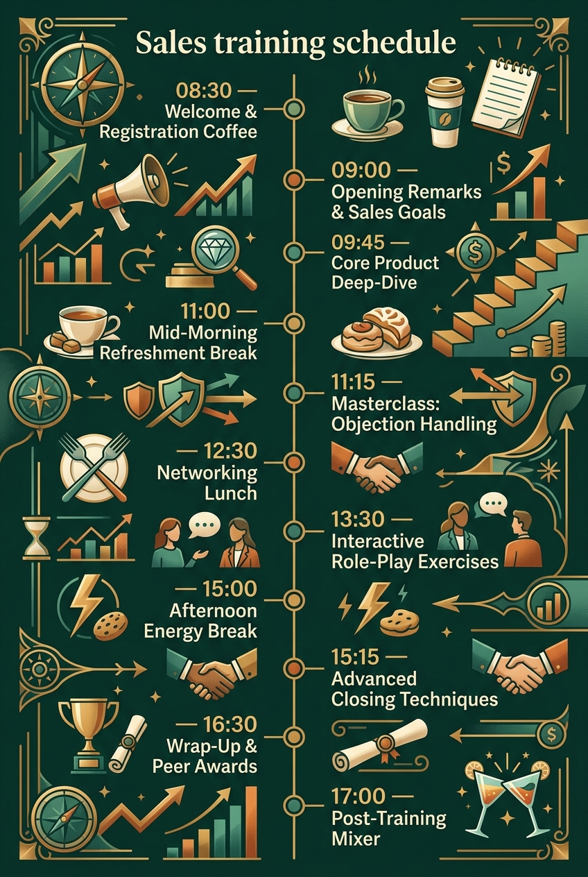 Sales Training Schedule Template (Free Agenda & Guide) — visual timeline
