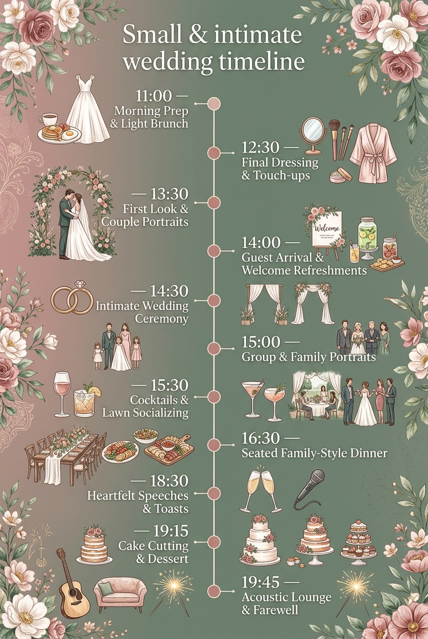 Small & Intimate Wedding Timeline Template & Guide — visual timeline