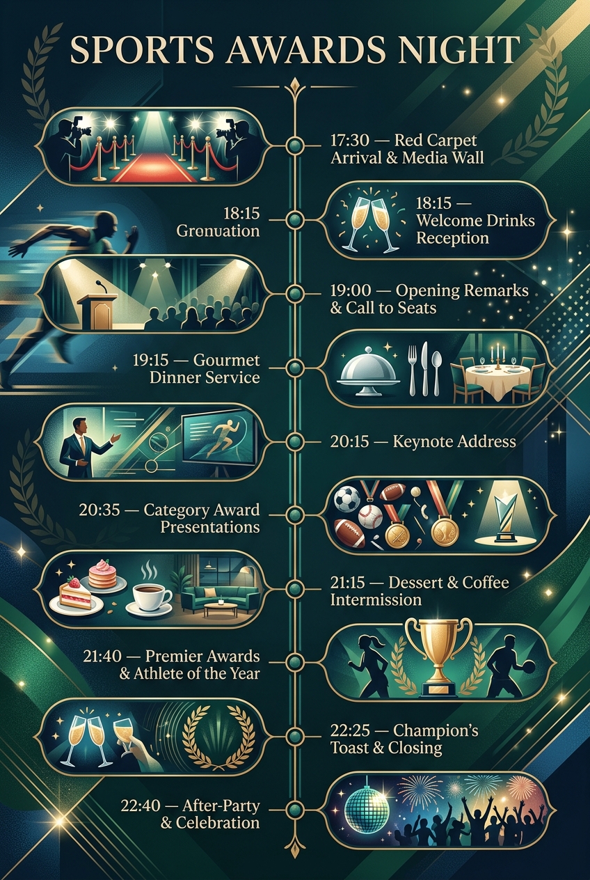 Sports Awards Night Timeline & Schedule Template — visual timeline
