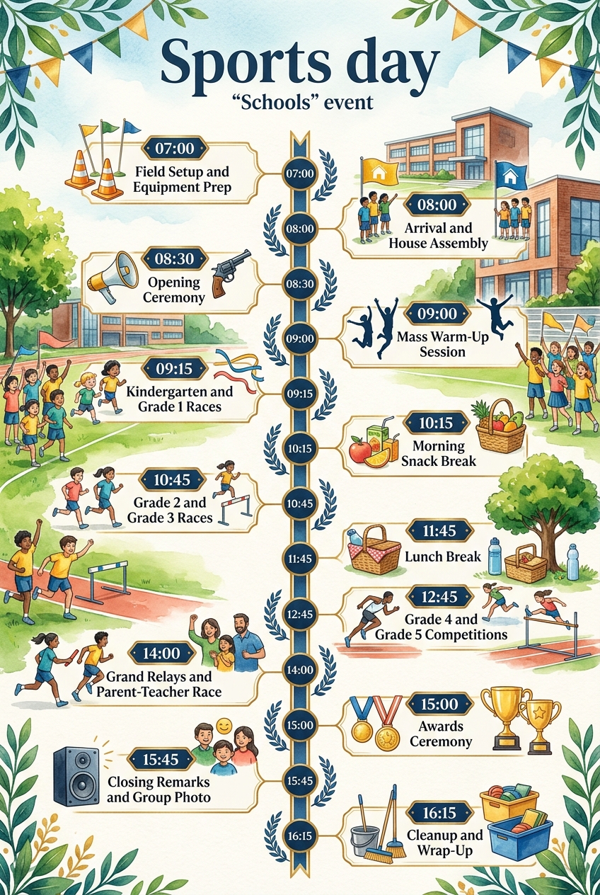 Sports Day Schedule & Timeline Template — visual timeline