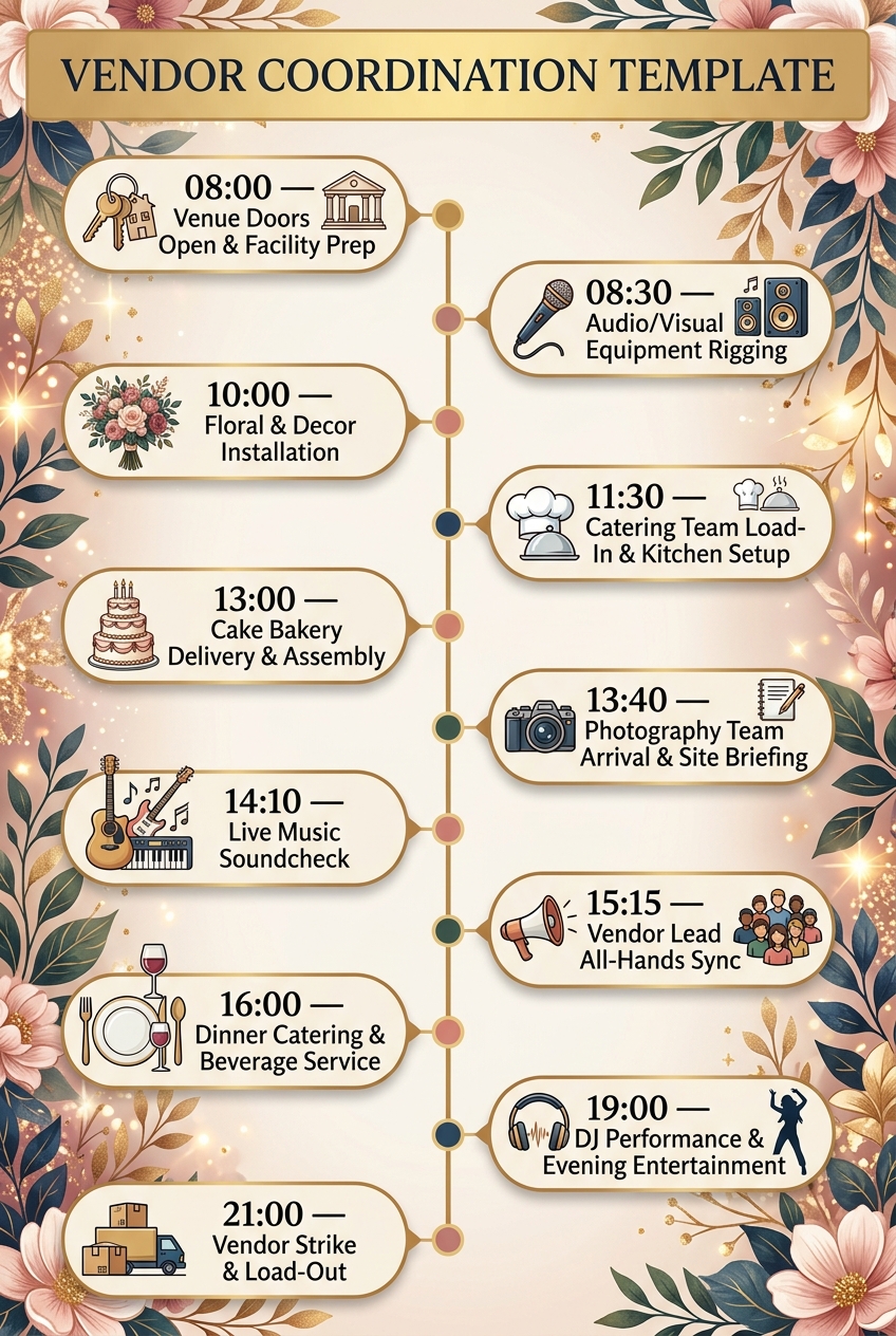 Vendor Coordination Template (Free Run Sheet & Schedule) — visual timeline