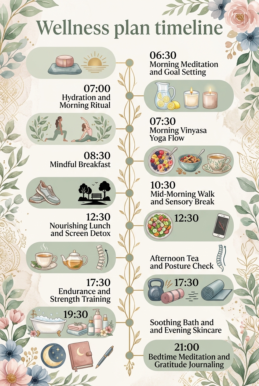 Wellness Plan Timeline Template (Free Daily Schedule) — visual timeline