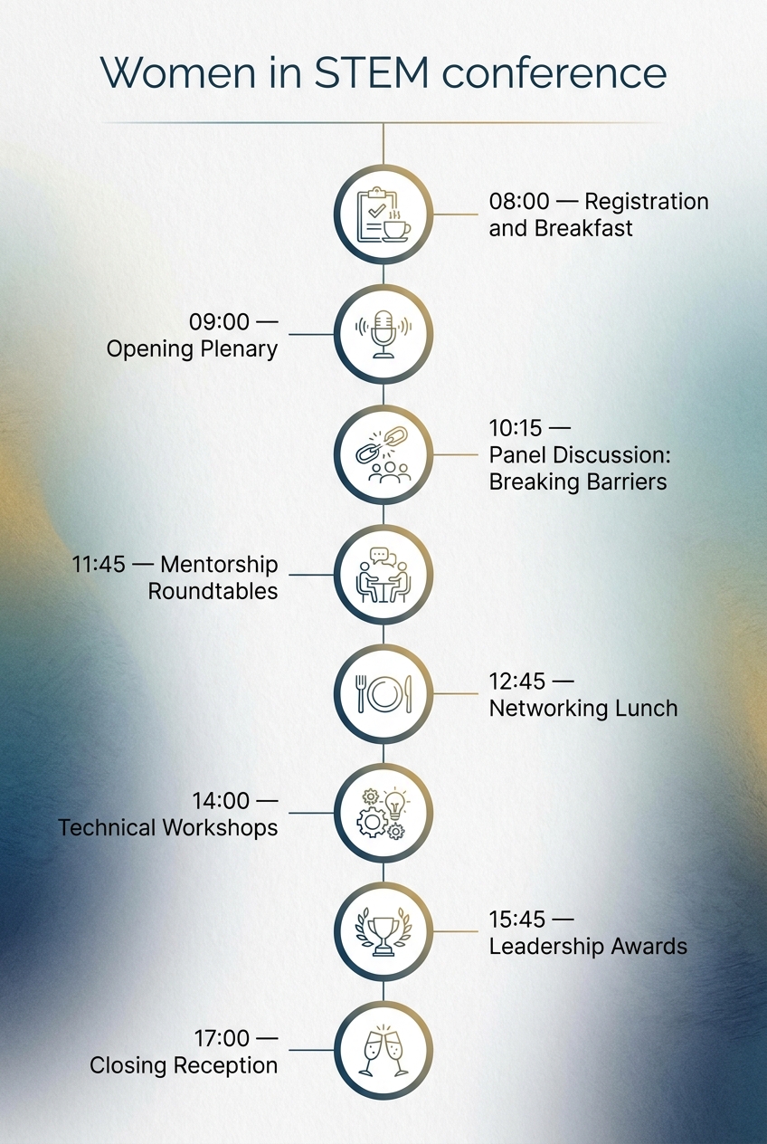 Women in STEM Conference: A Proven Schedule for Success — visual timeline
